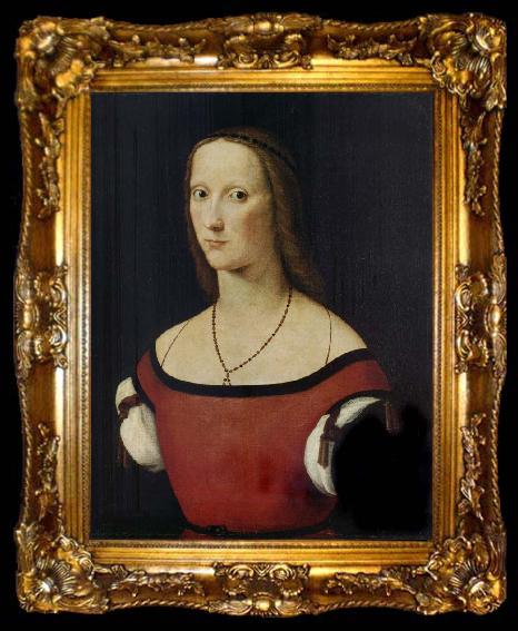 framed  Lorenzo  Costa Portrait of a Woman, ta009-2